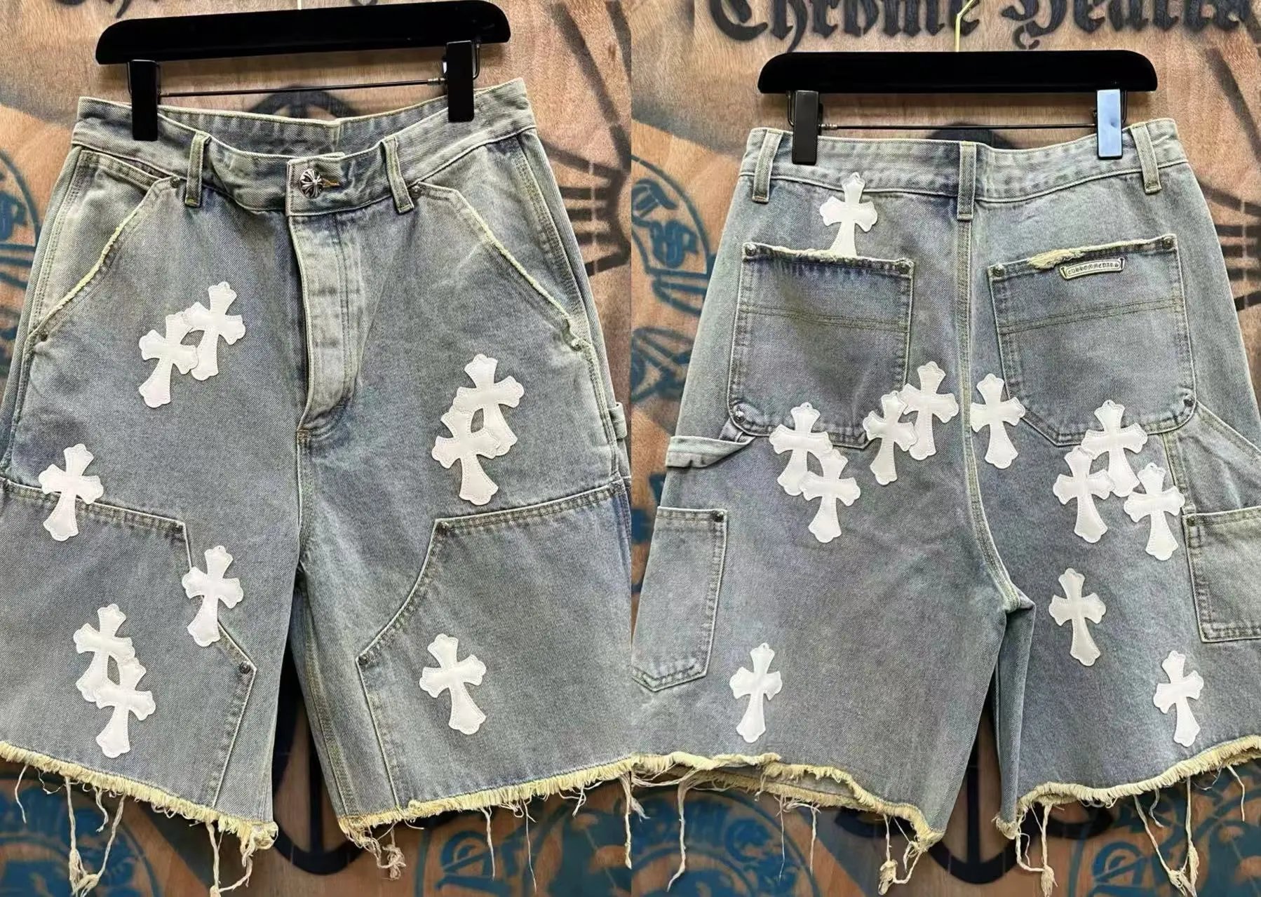 Chrome Hearts Cross-Embellished Distressed Denim Shorts - 6