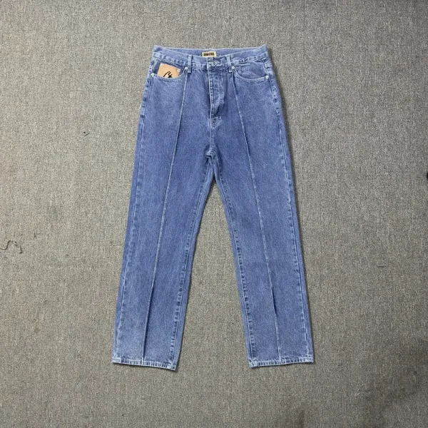 Denim Tears White Pleated Straight-Leg Jeans - 12