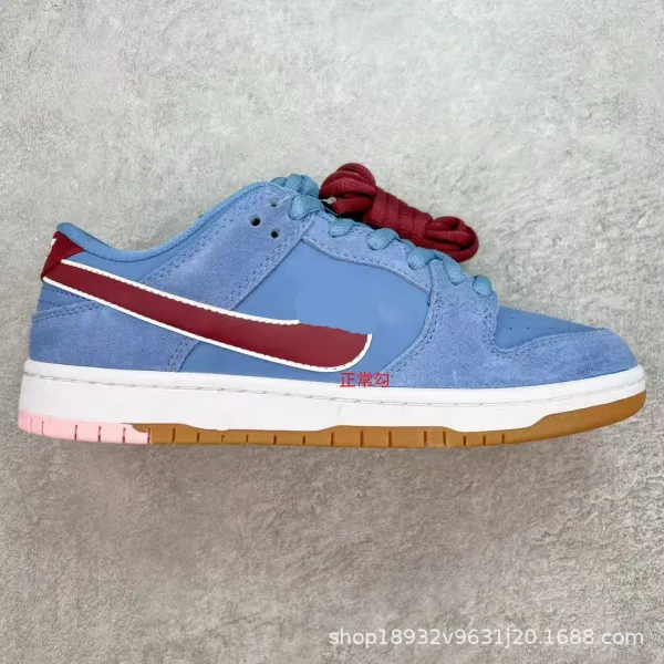 Nike Dunk Low Blue Red Suede Sneakers Skateboard Shoes - 1
