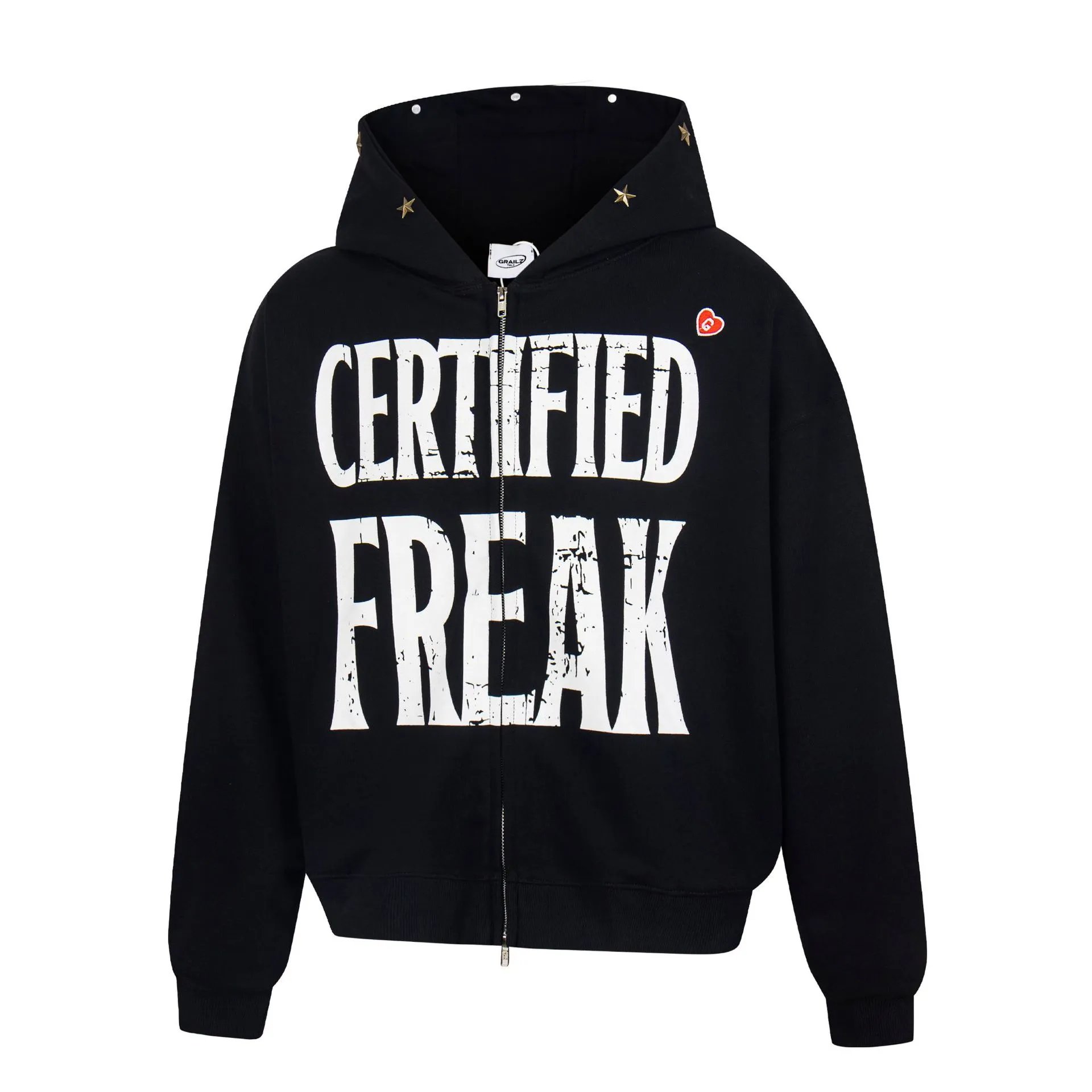 Grailz Certified Freak Black Zip-Up Hoodie