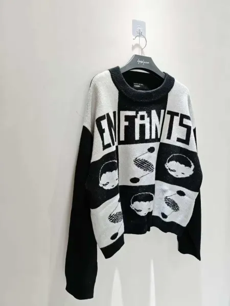 Design Oversized Ribbed Crewneck Sweater Black - 5