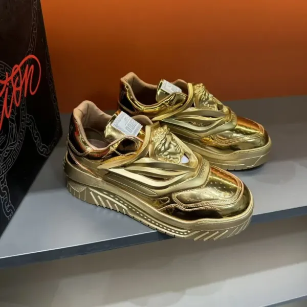 Versace Chain Reaction Silver Metallic Sneakers Chunky Sneakers - 11