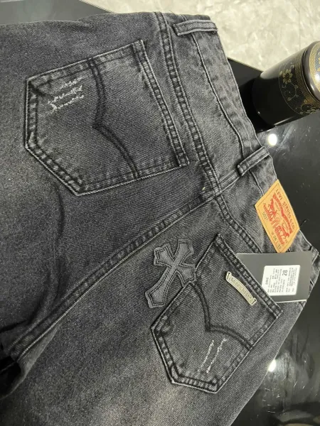 Chrome Hearts Cross-Embellished Distressed Black Jeans - 13
