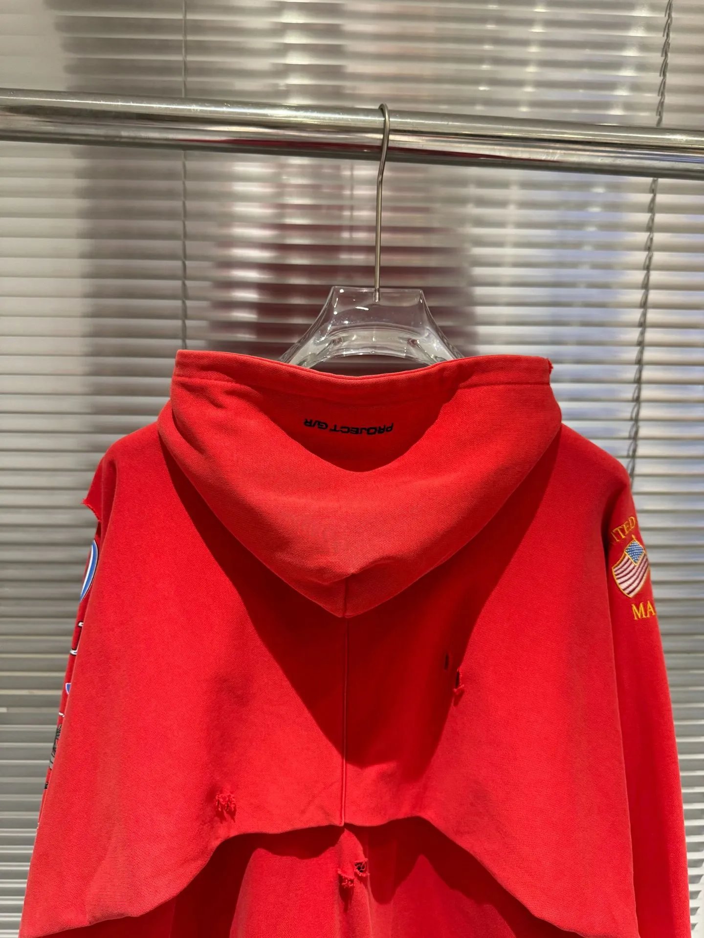 Design Marines x Unknown Brand Cropped Zip-Up Hoodie Red Hoodie - 36