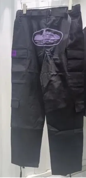 Design Cargo Pants Black with Purple Graphic - 1