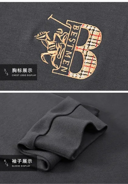 Design PAISENLONG Graphic Logo Long Sleeve Crewneck Gray Sweatshirt Sweater - 19