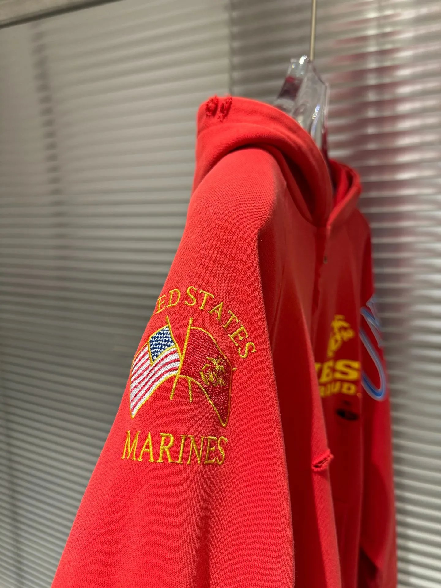 Design Marines x Unknown Brand Cropped Zip-Up Hoodie Red Hoodie - 28