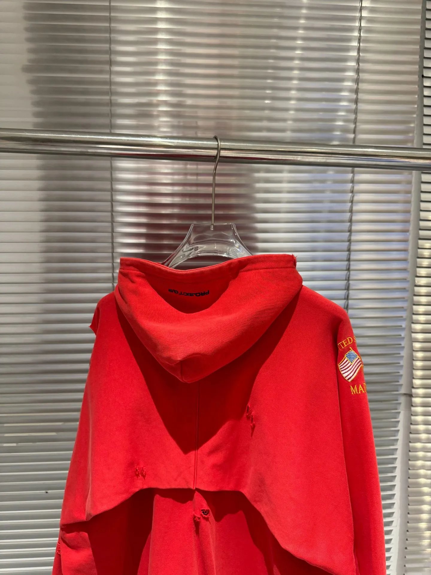 Design Marines x Unknown Brand Cropped Zip-Up Hoodie Red Hoodie - 35