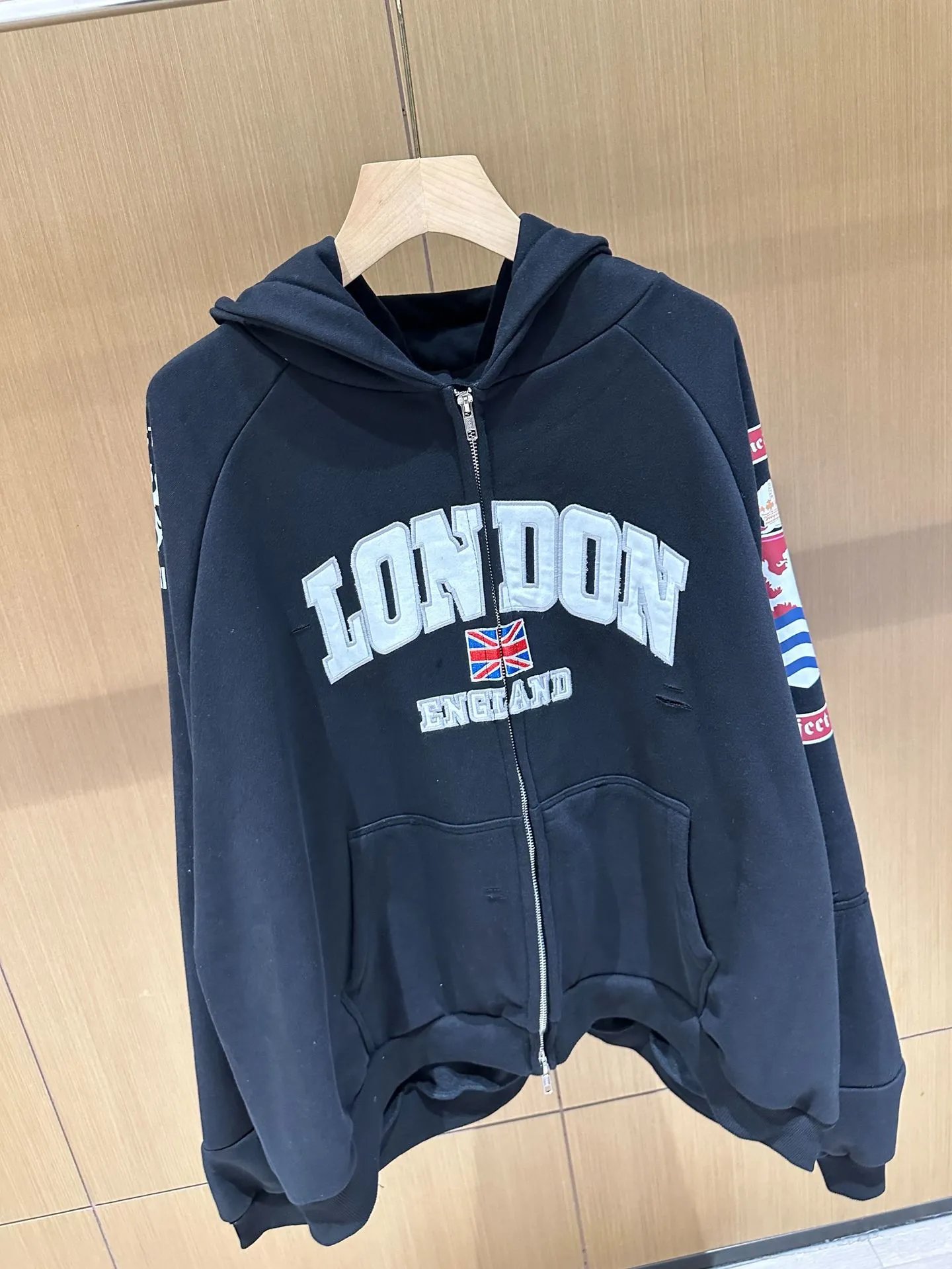 Corteiz London England Zip-Up Hoodie Black - 17
