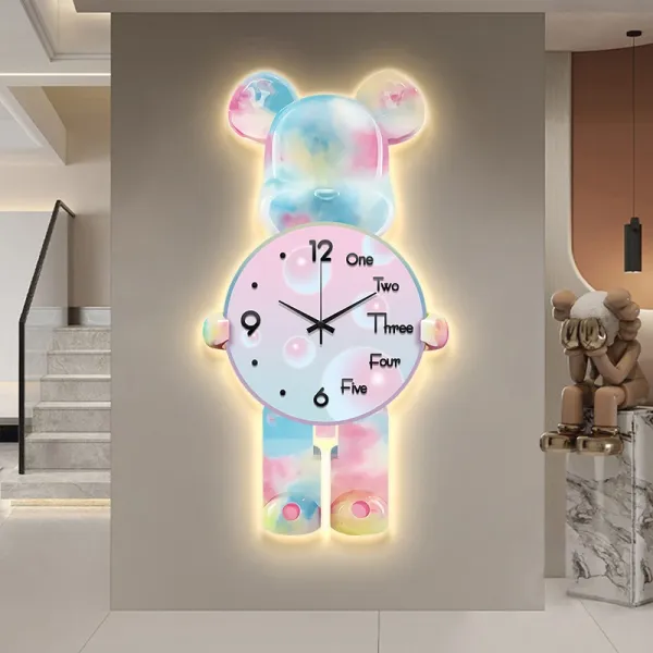 Kaws x Design Bear Clock Multicolor Wall Clock Accessories - 1