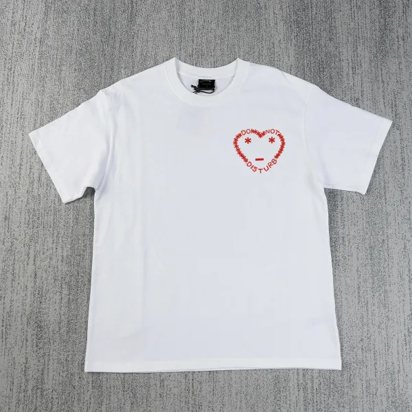 Design Don't Disturb Heart Embroidery White T-Shirt - 1