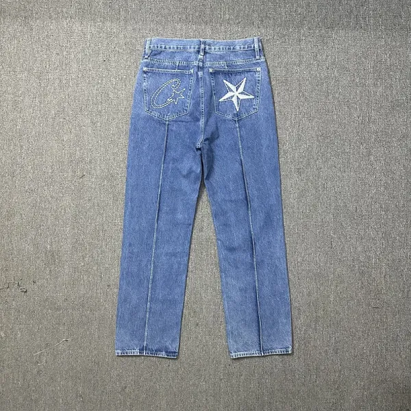 Denim Tears White Pleated Straight-Leg Jeans - 13