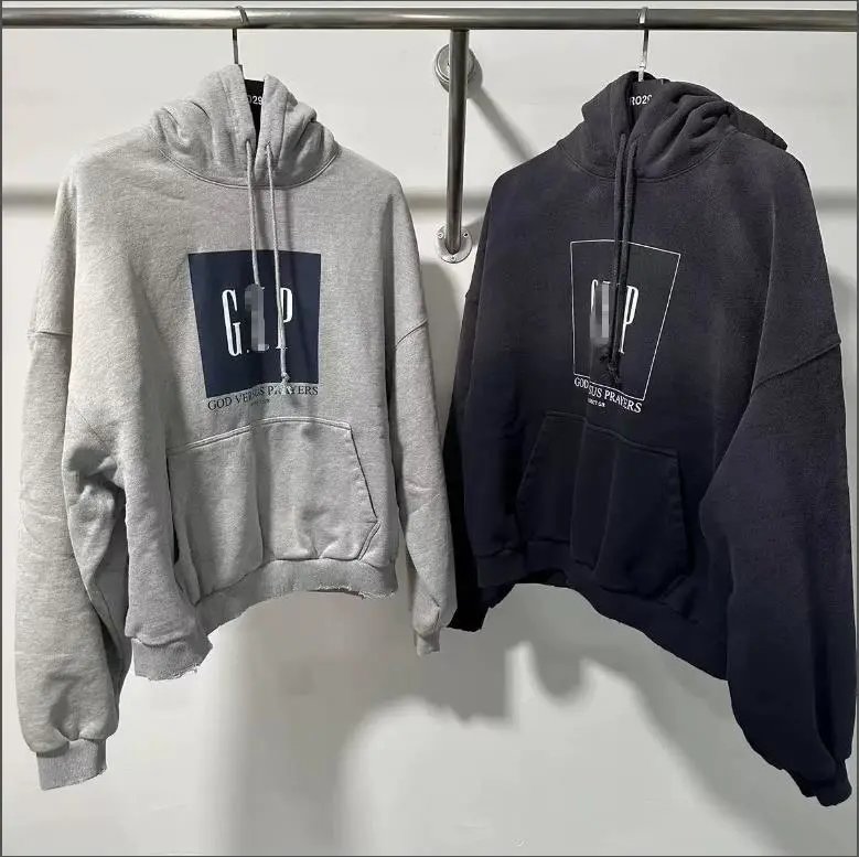 GAP x God Versus Prayers Distressed Black Hoodie - 3