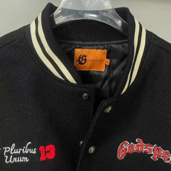 Godspeed Skeleton Varsity Jacket Black Cream Outerwear - 7