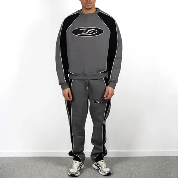 Design Track Pants Gray Black Stripe Sweatpants - 8