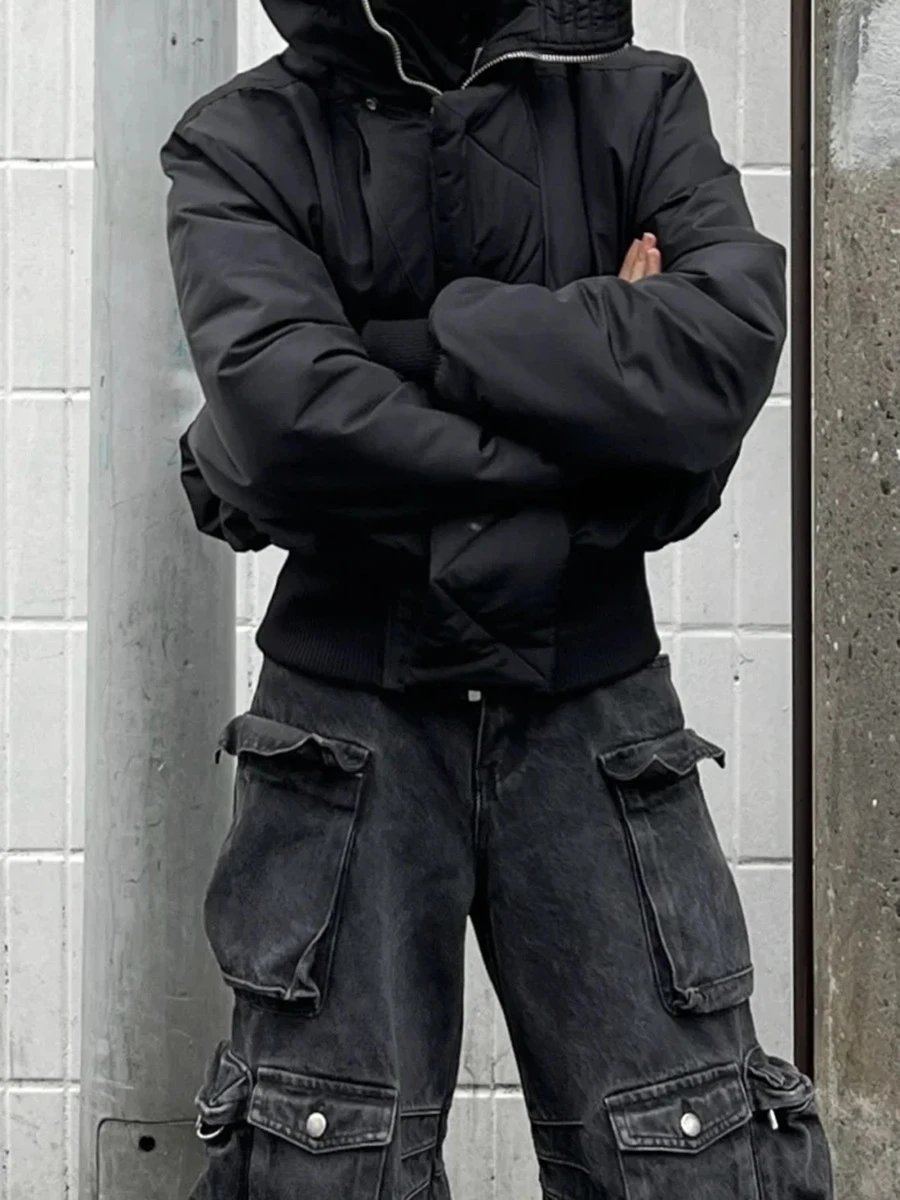 Design Cargo Pants Black Washed Wide-Leg Jeans - 11