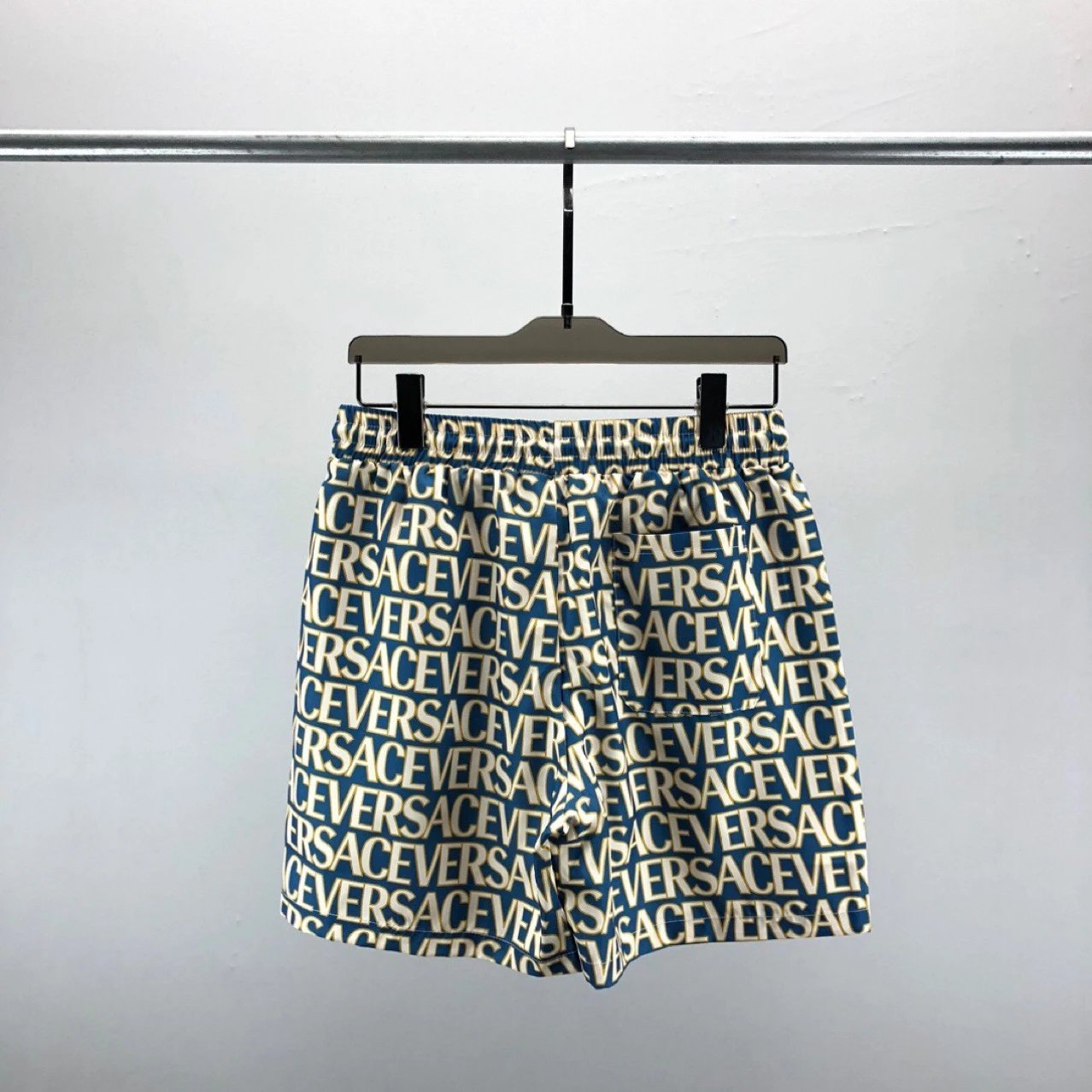 Versace Logo Print Swim Shorts Navy - 5