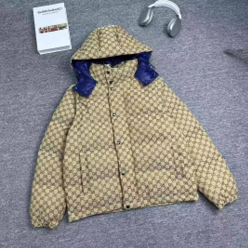 Gucci GG Supreme Hooded Down Jacket Beige - 3