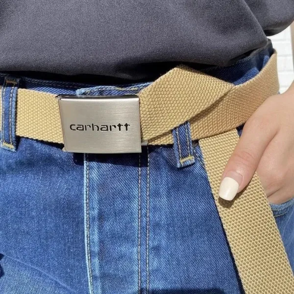 Carhartt Work In Progress Webbing Belt Beige / Black / Army Green Canvas Belt - 2