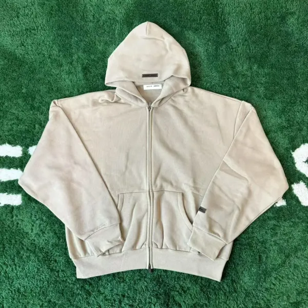 Design Oversized Zip-Up Hoodie Gray - 10