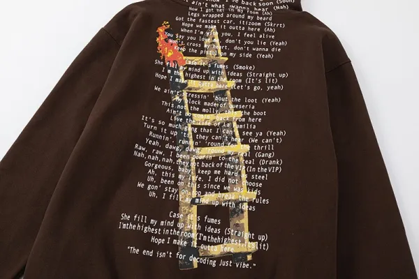 Travis Scott x Fragment Design 'Highest Room' Brown Hoodie - 19