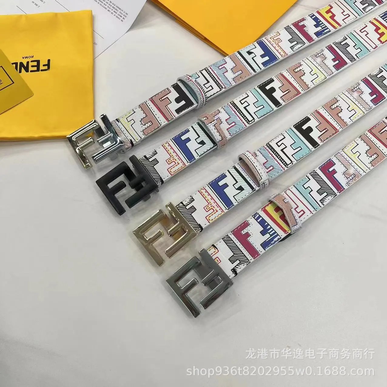 Fendi FF Multicolor Canvas Belt - 13
