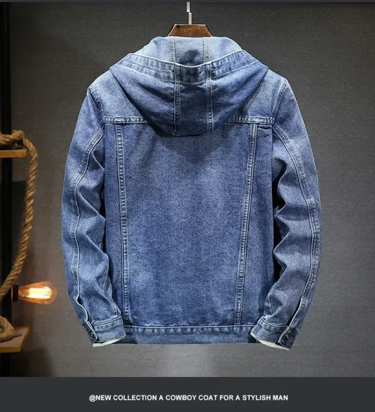 Design DS8965-2 Black Hooded Denim Jacket - 12