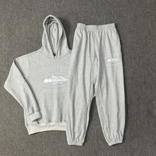 Design Ship Print Gray Sweatpants - 60