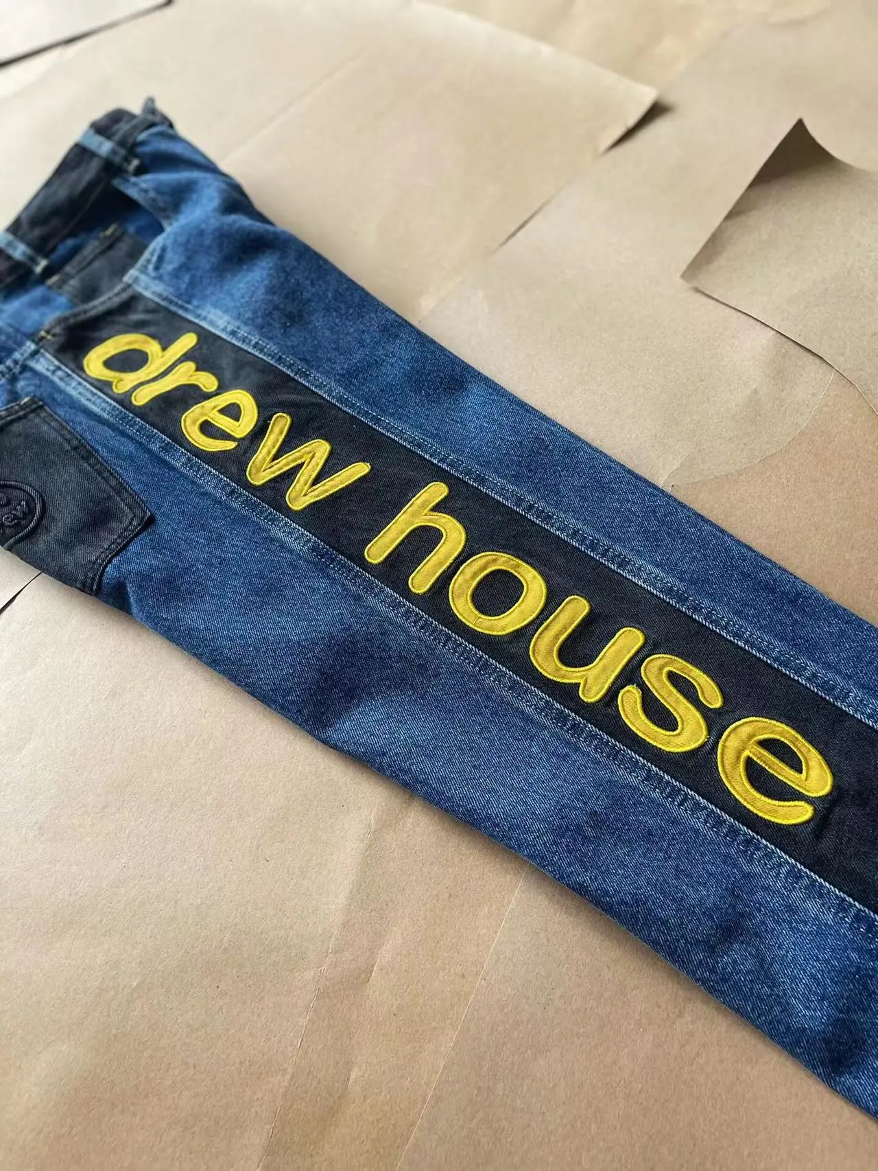 Drew House Logo Stripe Straight Leg Jeans Blue - 9