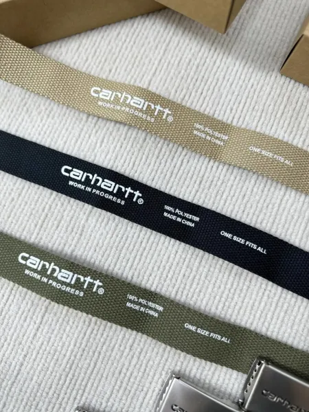 Carhartt Work In Progress Webbing Belt Beige / Black / Army Green Canvas Belt - 10