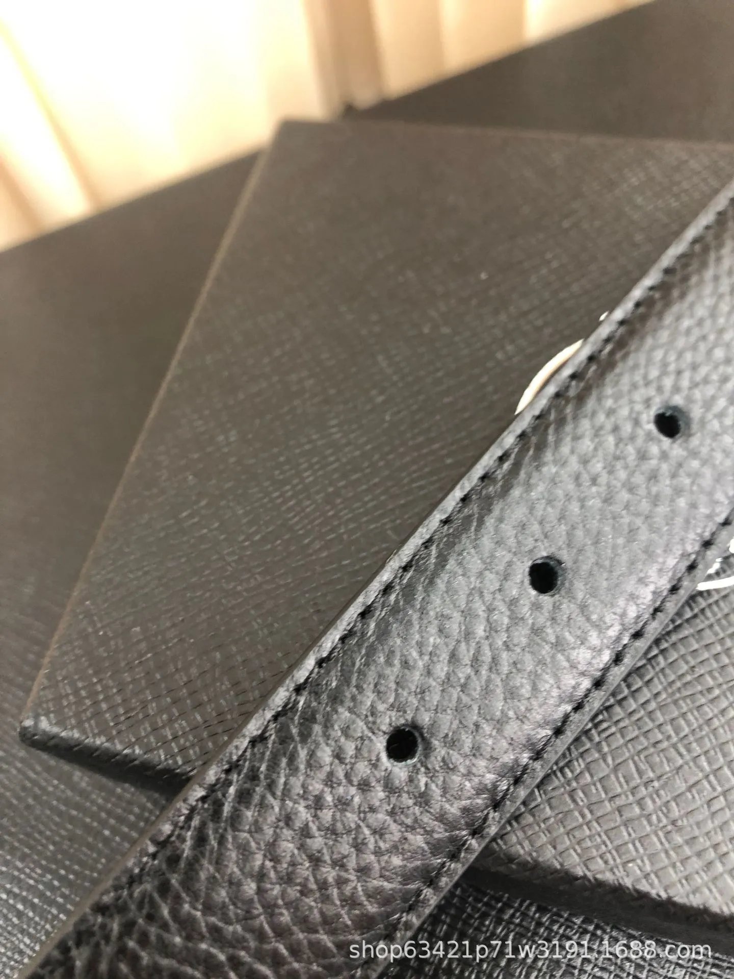 Chrome Hearts Double Stud Leather Belt Black - 8
