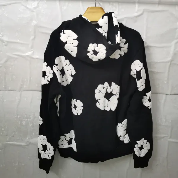 Design Floral Print Red Hoodie - 4
