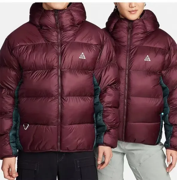 Moncler Genius Down Jacket Burgundy with Green Panels - 15