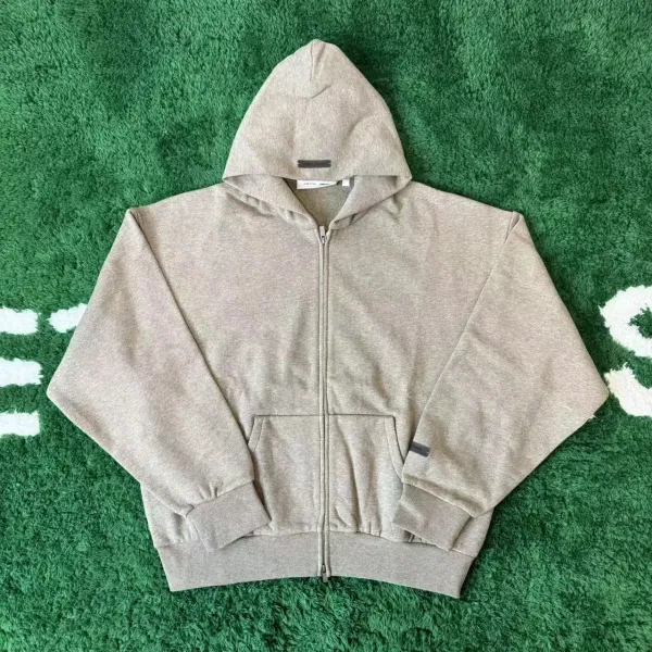 Design Oversized Zip-Up Hoodie Gray - 8