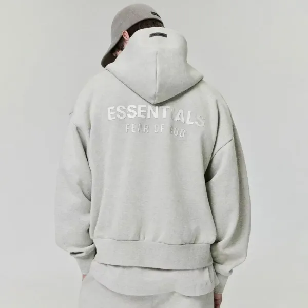 Design Oversized Zip-Up Hoodie Gray - 16