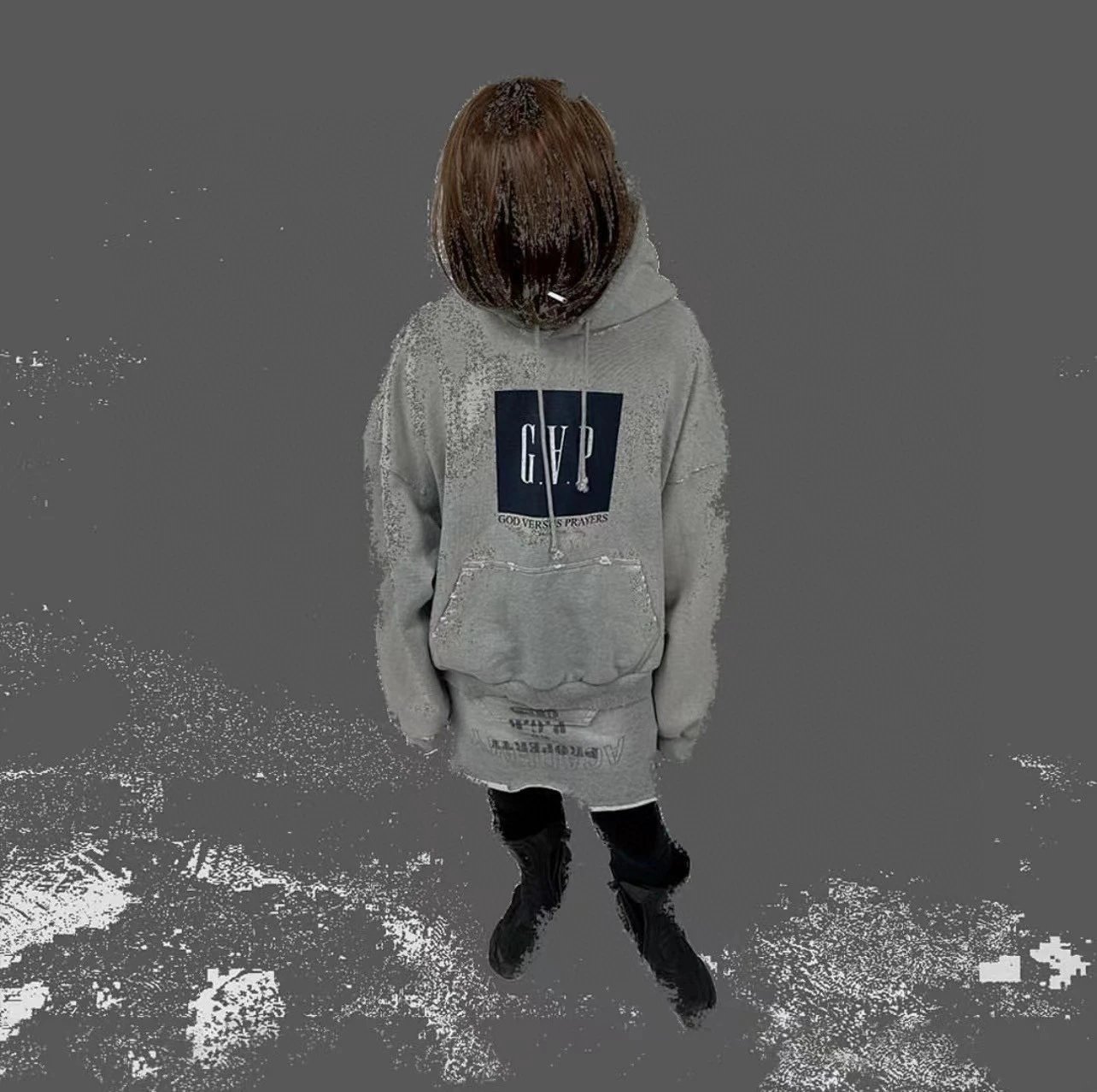 GAP x God Versus Prayers Oversized Hoodie Gray - 26