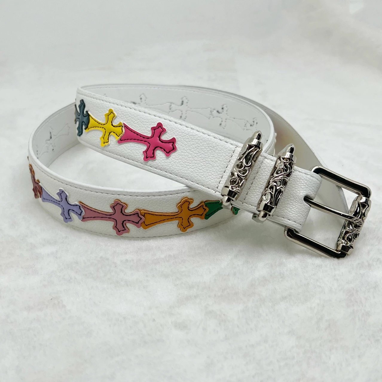 Chrome Hearts Rainbow Cross Leather Belt - 4