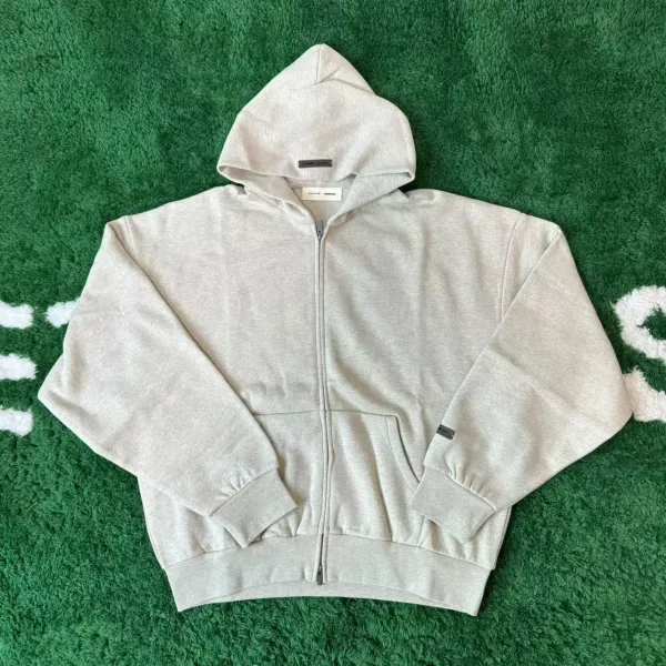Design Oversized Zip-Up Hoodie Gray - 9