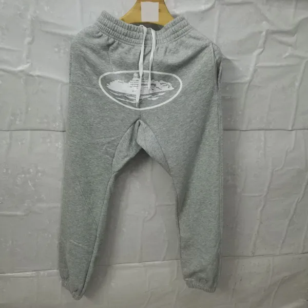 Design Ship Print Gray Sweatpants - 1