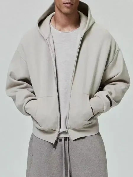 Design Oversized Zip-Up Hoodie Gray - 17