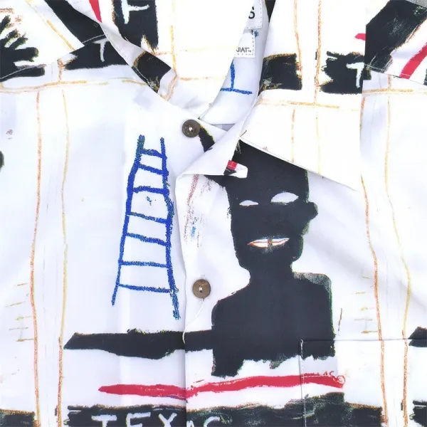 Design Guilty Parties x Jean-Michel Basquiat Texas Print Short-Sleeve Shirt - 9