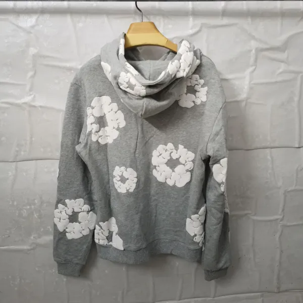 Design Floral Print Red Hoodie - 6