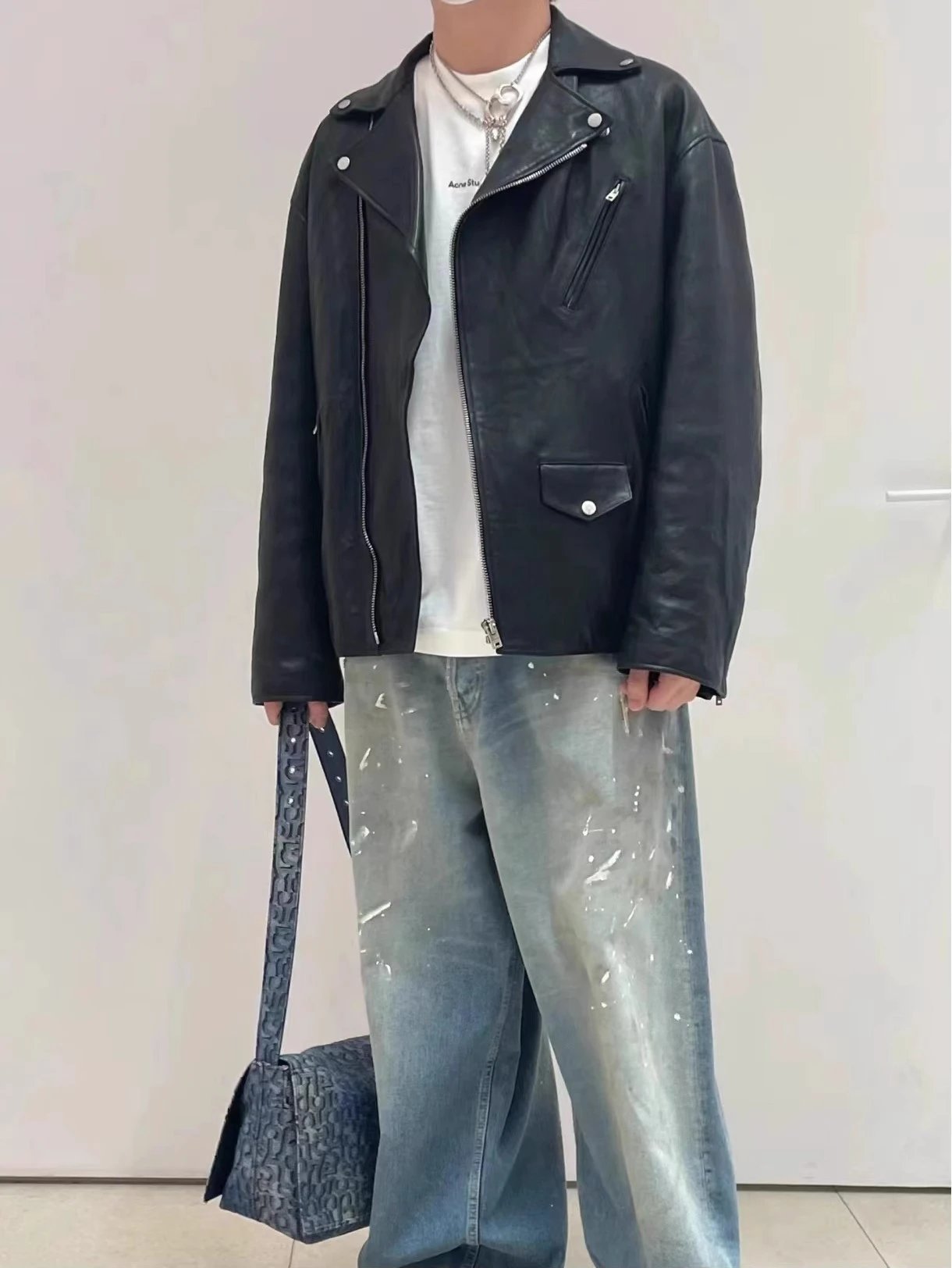 Levi's 501 Paint-Splatter Washed Light Blue Jeans - 26