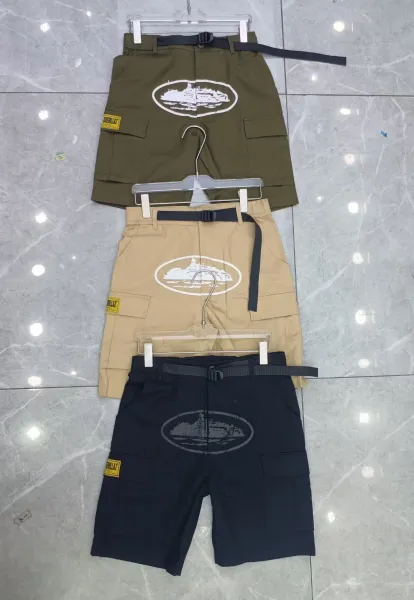 Design Cargo Shorts with Ship Graphic and Detachable Belt Navy - 15