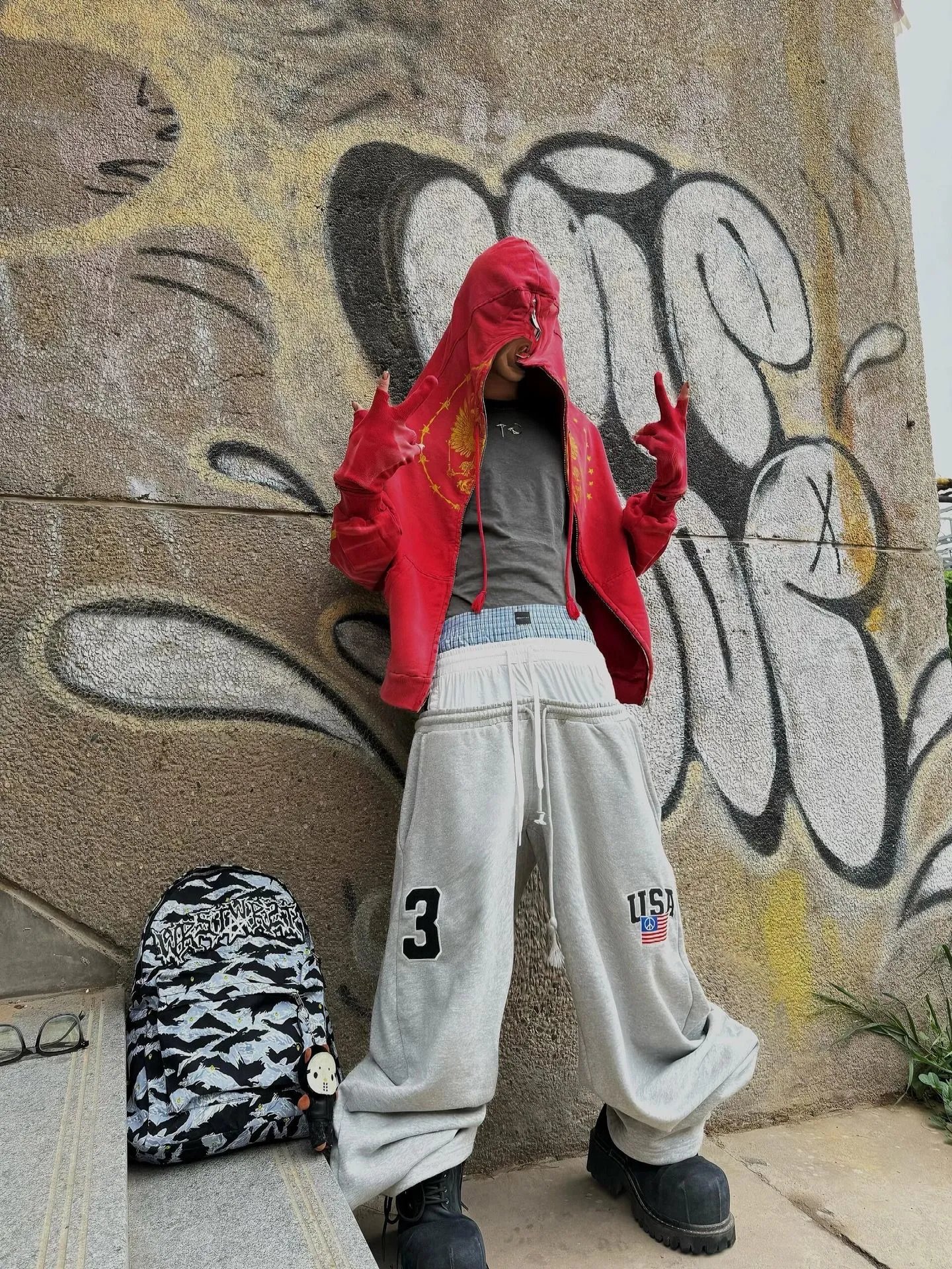 Design USA Graphic Sweatpants Gray - 9