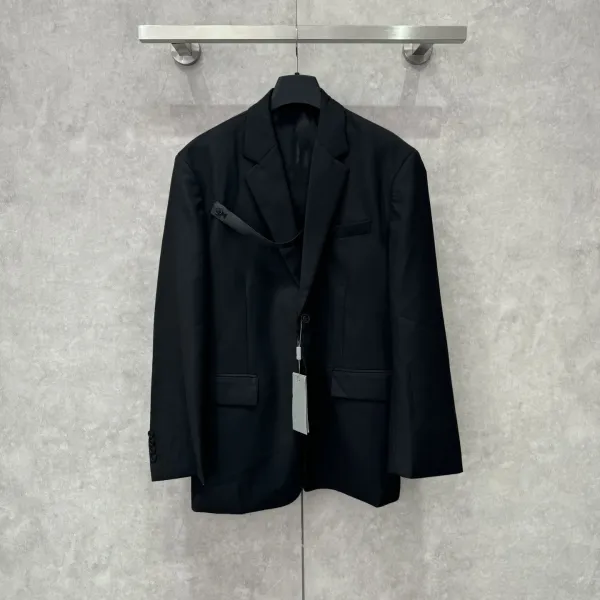 Design Oversized Deconstructed Blazer Black Outerwear - 1