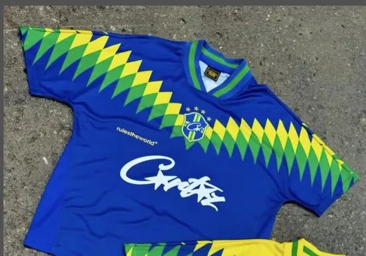 CBF Brazil National Team 1998 Away Jersey Blue Green Yellow - 1