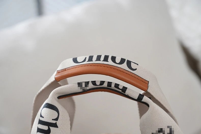 Chloé Woven Straw Bucket Bag with Logo Webbing Handles Handbags - 13