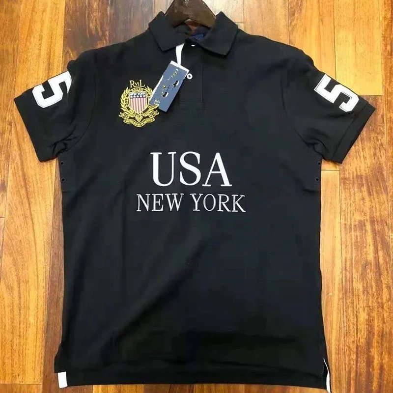 Polo Ralph Lauren Shirt USA New York Crest Navy