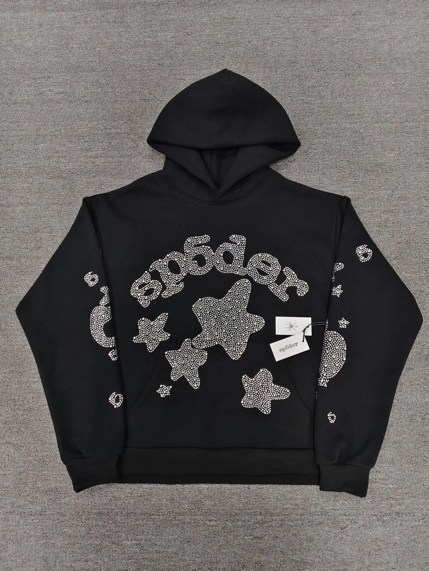 Sp5der Hoodies & Sweatshirts Rhinestone Spider Graphic Hoodie — SP190